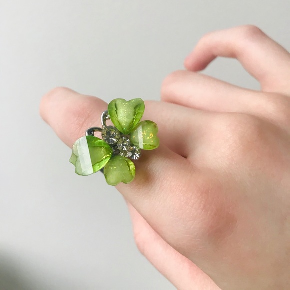 Green Butterfly Ring, green jewelry, green ring - Picture 2 of 4